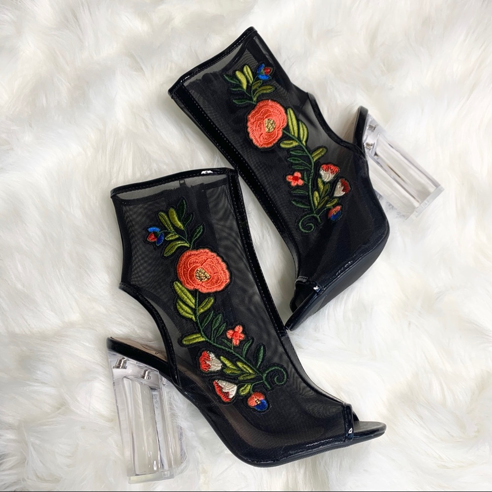 MESH BOOTIES + FLORAL STITCHING